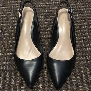 Block Heel Black Shoes